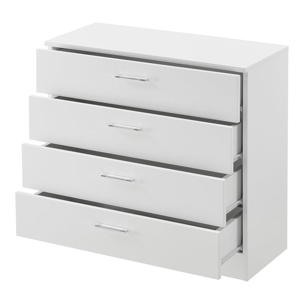 Cassettiera da Salotto / Soggiorno / Camera / Ufficio 67 x 70 x 30 cm Comò con 4 Cassetti Capienti - Bianco o Nero