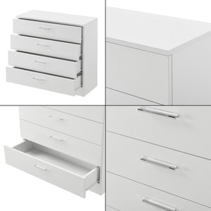 Cassettiera da Salotto / Soggiorno / Camera / Ufficio 67 x 70 x 30 cm Comò con 4 Cassetti Capienti - Bianco o Nero