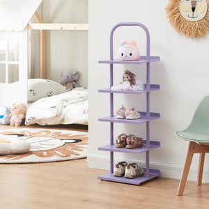 Scarpiera Poytya per Cameretta Scaffale in Acciaio 96x30x27 cm - [en.casa]