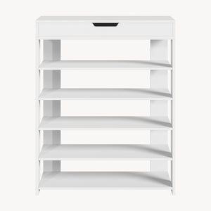 Scarpiera Boppeelo Scaffale a 5 Ripiani e Cassetto 94 x 75 x 30 cm [en.casa]