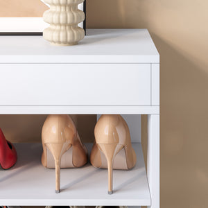 Scarpiera Boppeelo Scaffale a 5 Ripiani e Cassetto 94 x 75 x 30 cm [en.casa]