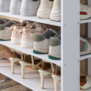 Scarpiera Boppeelo Scaffale a 5 Ripiani e Cassetto 94 x 75 x 30 cm [en.casa]