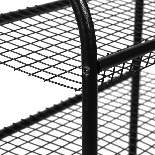 Scaffale Portascarpe 'Odder' Scarpiera a 3/4/5 Ripiani Inclinati Superfici a Rete Frontale Curvato Scarpiera Aperta in Metallo - Nero [en.casa] 