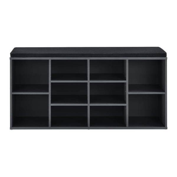 Scaffale per scarpe e panca Leonidas 103x30x48 cm con 10 scomparti en.casa