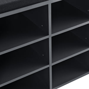 Scaffale per scarpe e panca Leonidas 103x30x48 cm con 10 scomparti en.casa