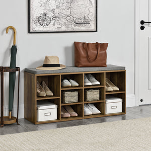 Scarpiera con Seduta Imbottita Panca Portascarpe con 10 Vani 103x48x30 cm [en.casa]