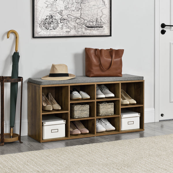 Scarpiera con Seduta Imbottita Panca Portascarpe con 10 Vani 103x48x30 cm [en.casa]