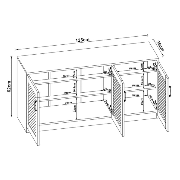 Scarpiera Løten 125x36x62 cm Wenge [en.casa]