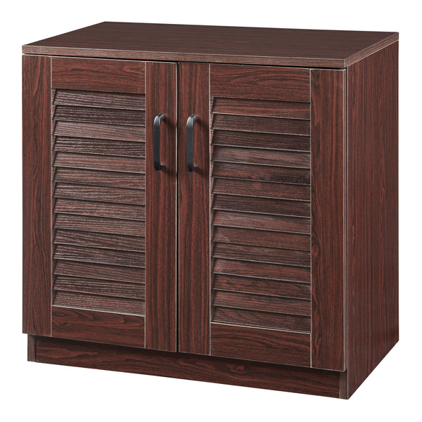 Armadio Scarpiera Løten con Ante a Persiana 62 x 63 x 36 cm Wengè [en.casa] 