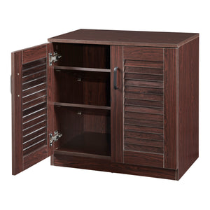 Armadio Scarpiera Løten con Ante a Persiana 62 x 63 x 36 cm Wengè [en.casa] 