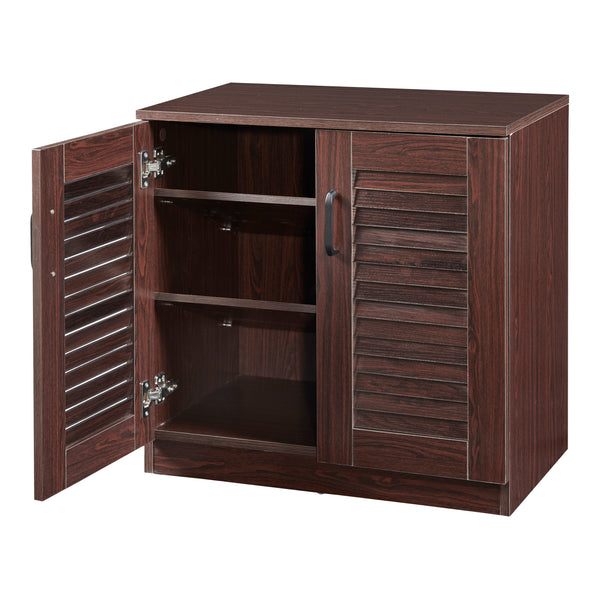 Armadio Scarpiera Løten con Ante a Persiana 62 x 63 x 36 cm Wengè [en.casa] 