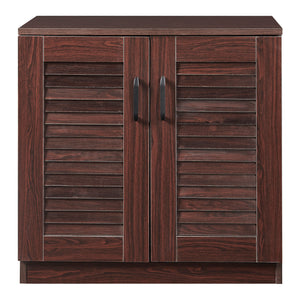 Armadio Scarpiera Løten con Ante a Persiana 62 x 63 x 36 cm Wengè [en.casa] 