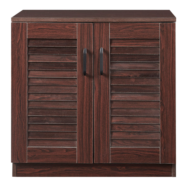 Armadio Scarpiera Løten con Ante a Persiana 62 x 63 x 36 cm Wengè [en.casa] 
