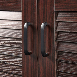 Armadio Scarpiera Løten con Ante a Persiana 62 x 63 x 36 cm Wengè [en.casa] 