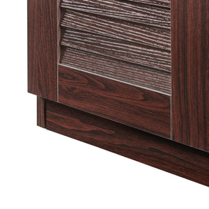 Armadio Scarpiera Løten con Ante a Persiana 62 x 63 x 36 cm Wengè [en.casa] 