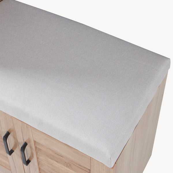 Set Løten di Armadio Scarpiera e Panca 97 x 120 x 36 cm Effetto Rovere [en.casa] 