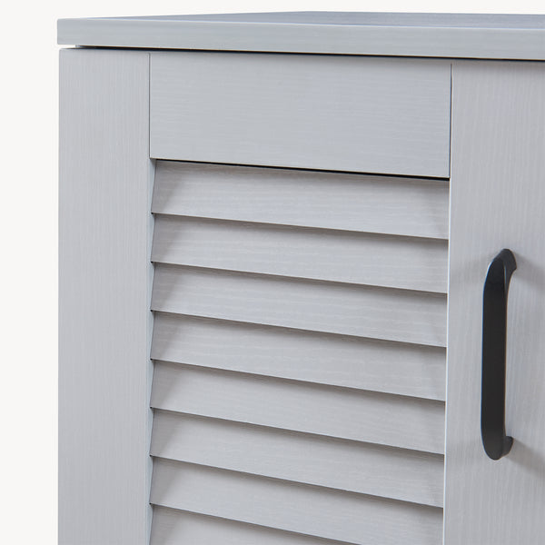 Set Løten di Armadio Scarpiera e Panca 97 x 120 x 36 cm Grigio [en.casa] 