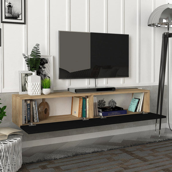 Mobile TV da Parete Toivakka con 2 Ante a Ribalta 135 x 31 x 25 cm [en.casa]