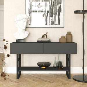 Tavolo Consolle Lappeenranta Mobile Contenitore con Ante a Ribalta 76x139x43 cm  [en.casa] 