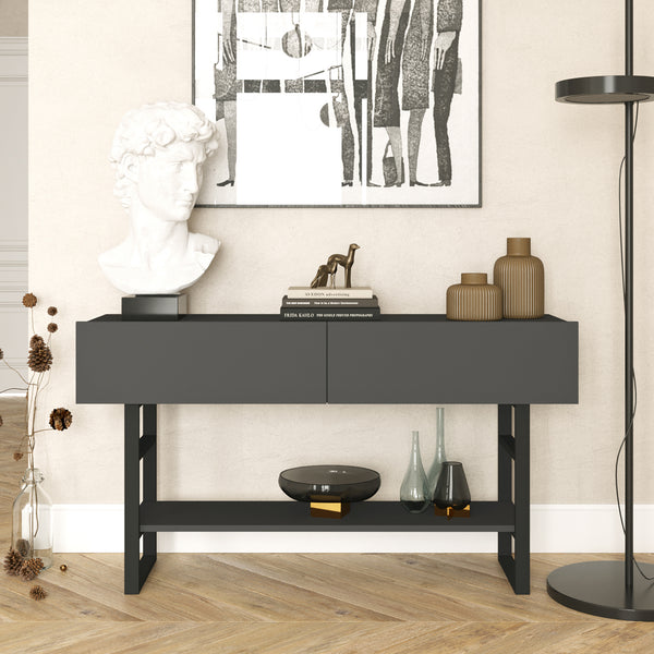 Tavolo Consolle Lappeenranta Mobile Contenitore con Ante a Ribalta 76x139x43 cm  [en.casa] 