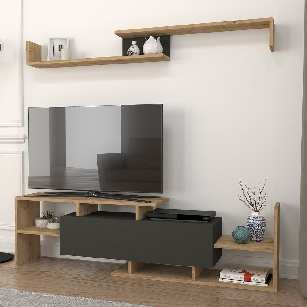Set Liksefte di Mobile Porta TV e Mensola da Parete - [en.casa]