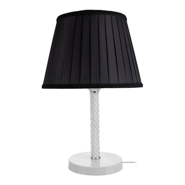 Lampada da Comodino 'Kilbride' con Paralume in Tessuto e Stelo in Metallo e Vetro - Vari Colori [lux.pro]