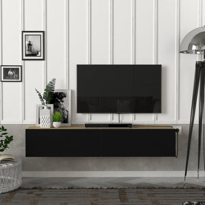 Mobile TV da Parete Toivakka con 2 Ante a Ribalta 135 x 31 x 25 cm [en.casa]