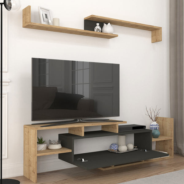 Set Liksefte di Mobile Porta TV e Mensola da Parete - [en.casa]