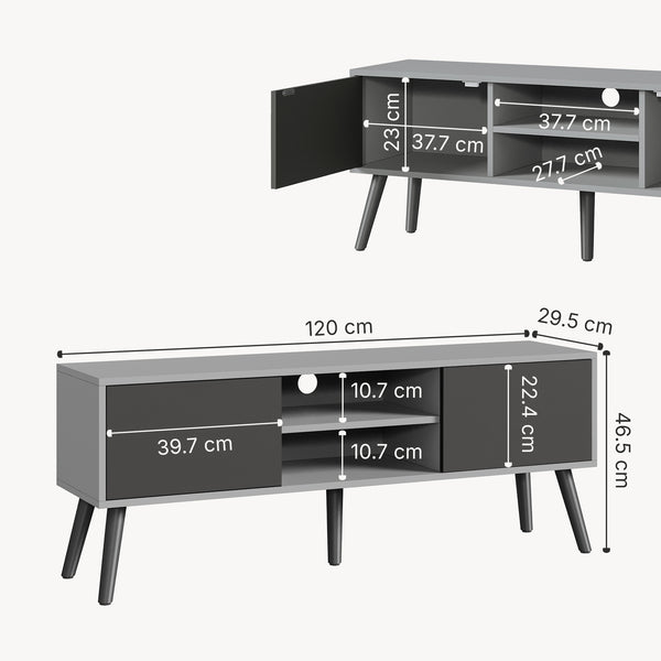 Mobile Porta TV Eskilstuna a 2 Ante e Ripiani 120 x 30 x 47 cm [en.casa]