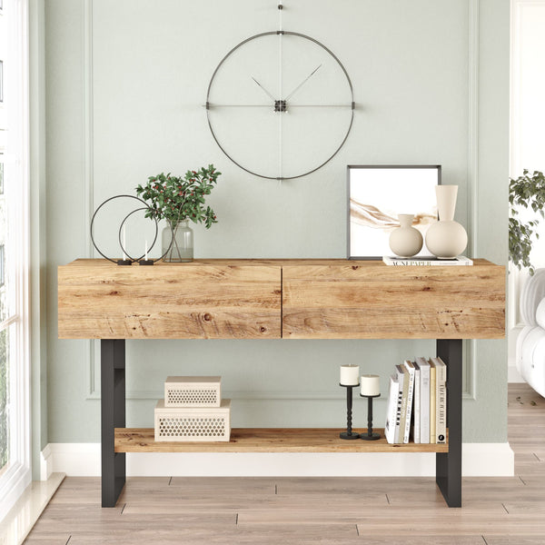 Tavolo Consolle Lappeenranta Mobile Contenitore con Ante a Ribalta 76x139x43 cm  [en.casa] 