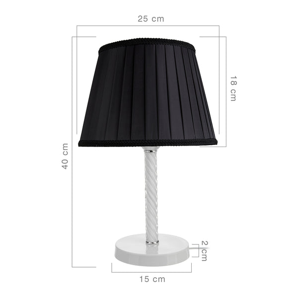 Lampada da Comodino 'Kilbride' con Paralume in Tessuto e Stelo in Metallo e Vetro - Vari Colori [lux.pro]