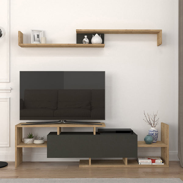 Set Liksefte di Mobile Porta TV e Mensola da Parete - [en.casa]