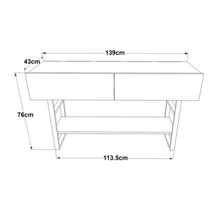 Tavolo Consolle Lappeenranta Mobile Contenitore con Ante a Ribalta 76x139x43 cm  [en.casa] 