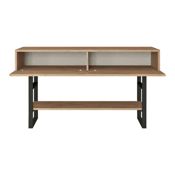 Tavolo Consolle Lappeenranta Mobile Contenitore con Ante a Ribalta 76x139x43 cm  [en.casa] 