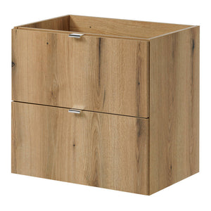 Mobile Pensile Sottolavabo Newport con 2 Cassetti e Lavabo Rotondo Bianco 60x72x40 cm [en.casa]
