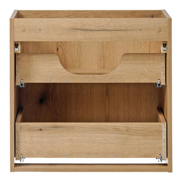 Mobile Pensile Sottolavabo Newport con 2 Cassetti e Lavabo Rotondo Bianco 60x72x40 cm [en.casa]