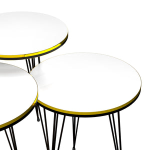 Set 'Ry' di 3 Tavolini Bassi da Salotto Tavolini in Altezze Diverse Gambe a Forcina e Piano Rotondo - Vari Colori [en.casa]