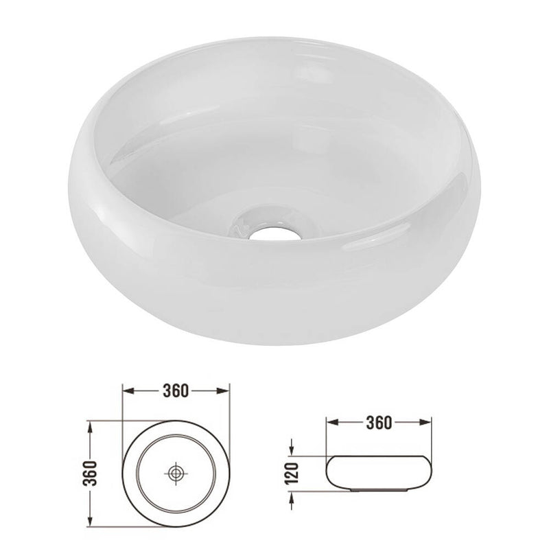 Schizzo in scala Set Pensile Newport da Bagno con Mobile a Colonna Mobile Sottolavabo e Lavabo in Ceramica [en.casa]
