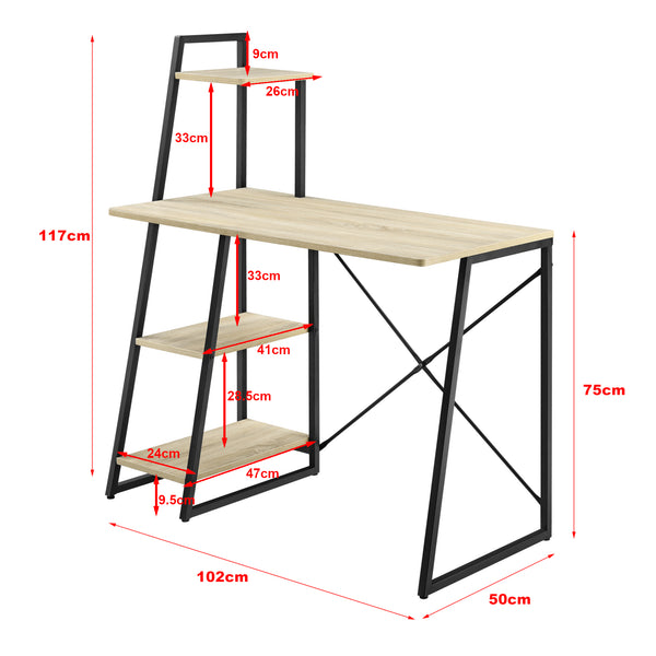 Scrivania Aalborg 117x102x50 cm in vari colori en.casa