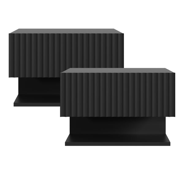 Set di 2 Comodini Sospesi Nand Mobili Notte da Parete con Cassetto [en.casa]