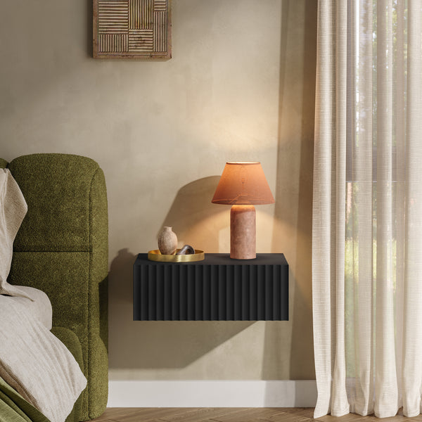 Comodino Sospeso da Parete Nand con Cassetto [en.casa]