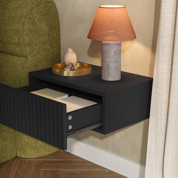 Comodino Sospeso da Parete Nand con Cassetto [en.casa]