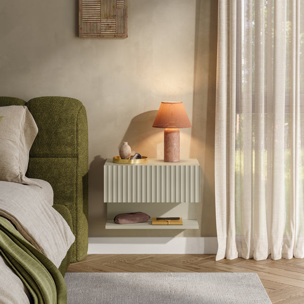 Comodino Sospeso da Parete Nand con Cassetto [en.casa]