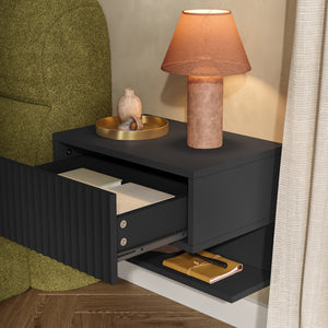 Comodino Sospeso da Parete Nand con Cassetto [en.casa]