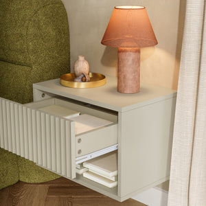 Comodino Sospeso da Parete Nand con Cassetto [en.casa]