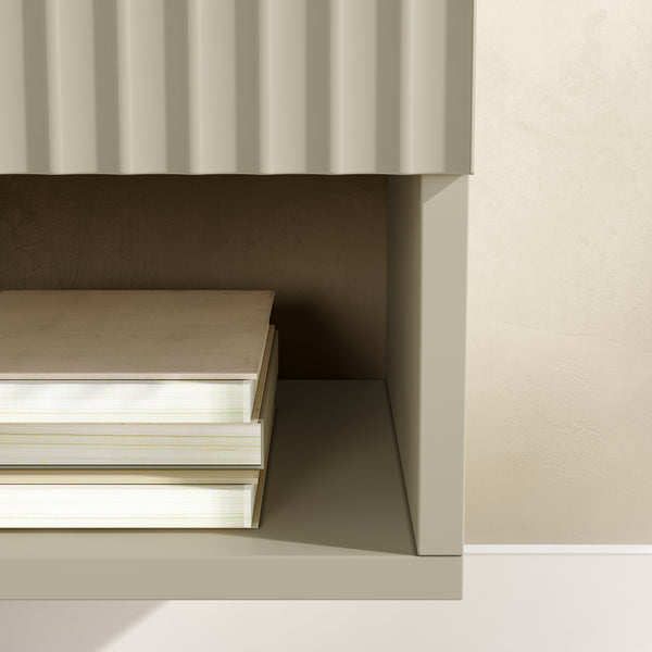 Comodino Sospeso da Parete Nand con Cassetto [en.casa]