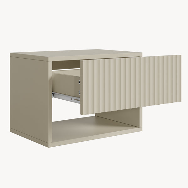 Comodino Sospeso da Parete Nand con Cassetto [en.casa]