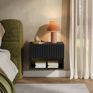 Comodino Sospeso da Parete Nand con Cassetto [en.casa]