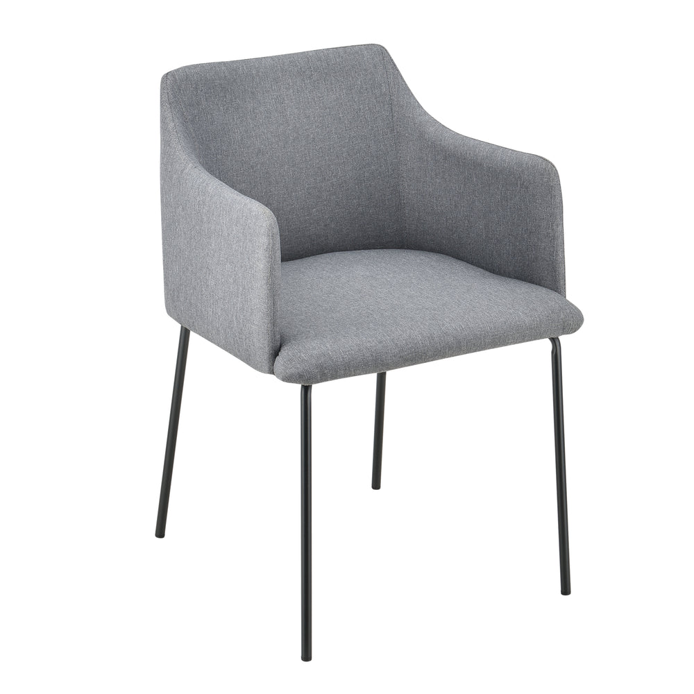 Poltrona imbottita con braccioli Tessuto Grigio en.casa