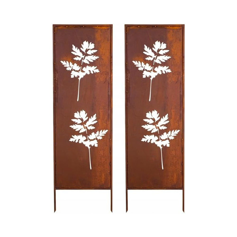Set di 2 Pannelli Divisori Irsina Frangivista 160x50 cm Acciaio Corten - Marrone Ossidato casa.pro